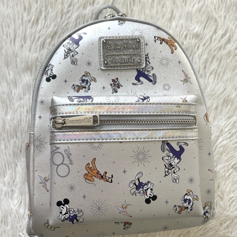 2pc NWT Disney 100 Celebration Mickey & Friends Loungefly Mini Backpack retired - Picture 9 of 12